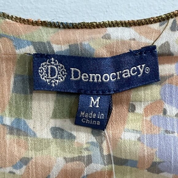 Democracy Kimono‎ Womens M Floral Botanical Pint Tiered Ruffle Sleeve Lace Artsy - Picture 4 of 9